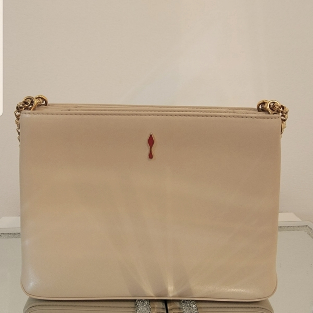 Christian Louboutin bag clutch beige nude tan